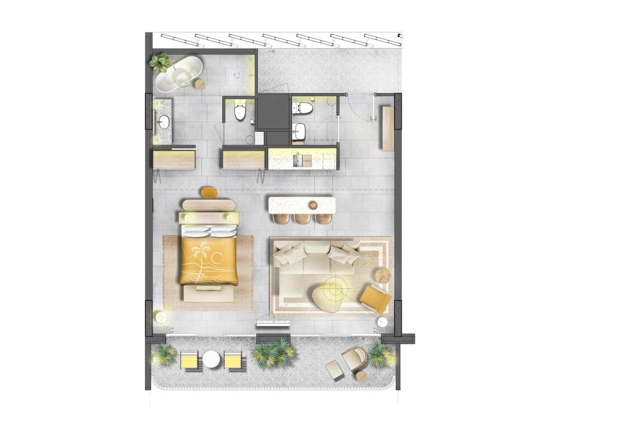 The Standard, Hua Hin Hotel Стая снимка A floor plan of a typical apartment